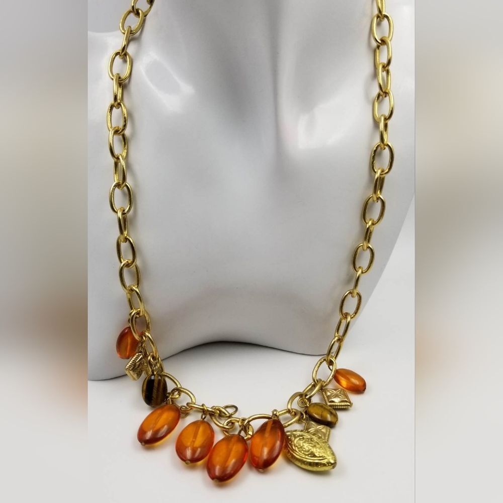 Sultana lights faux amber‎ beaded necklace